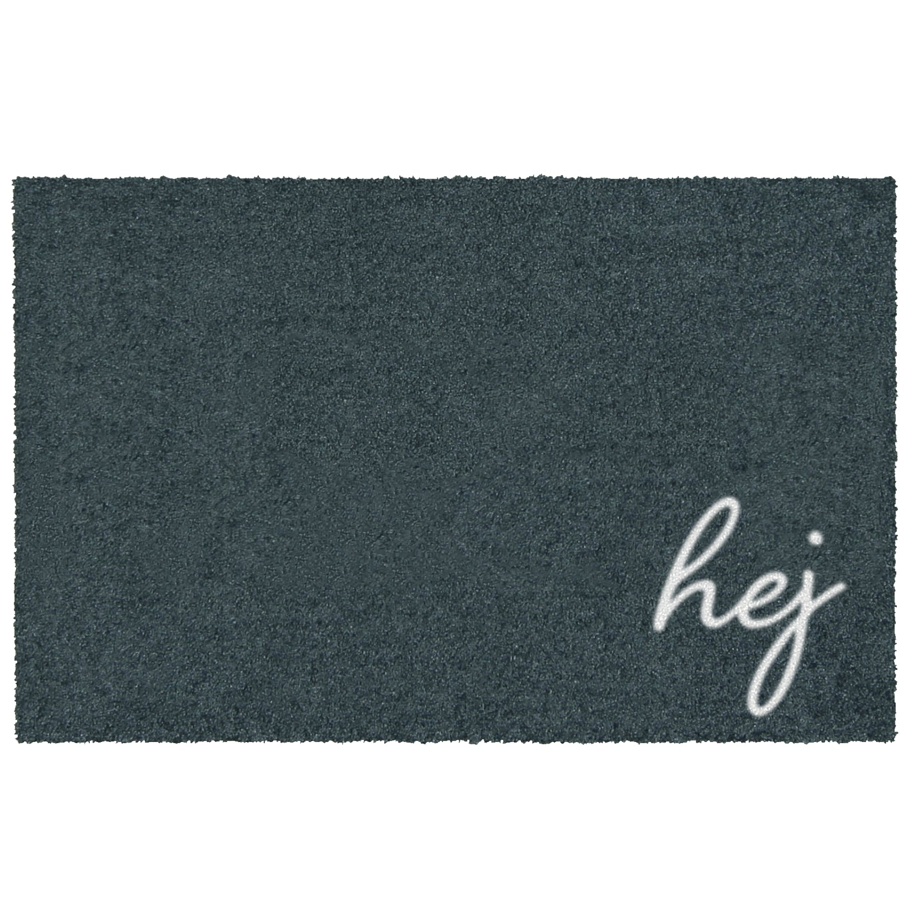 Fußmatte anthrazit Schriftzug hej