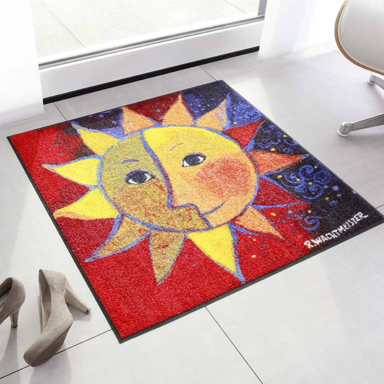 Fußmatte 85x85 Rosina Wachtmeister Sole rot quadratisch