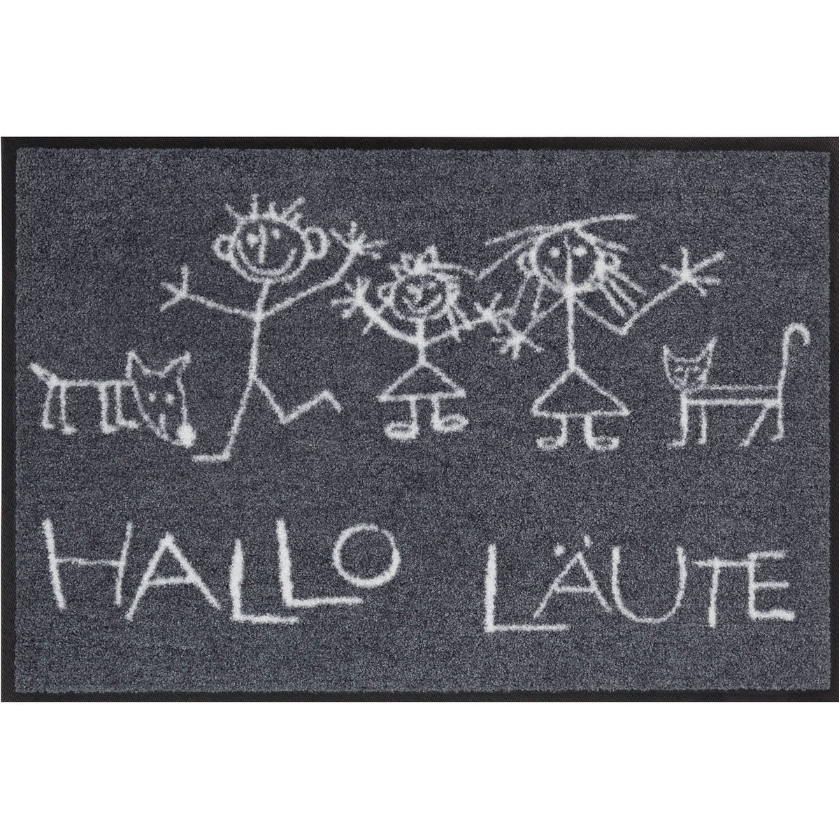Fußmatte 50x75 Hallo Läute grau