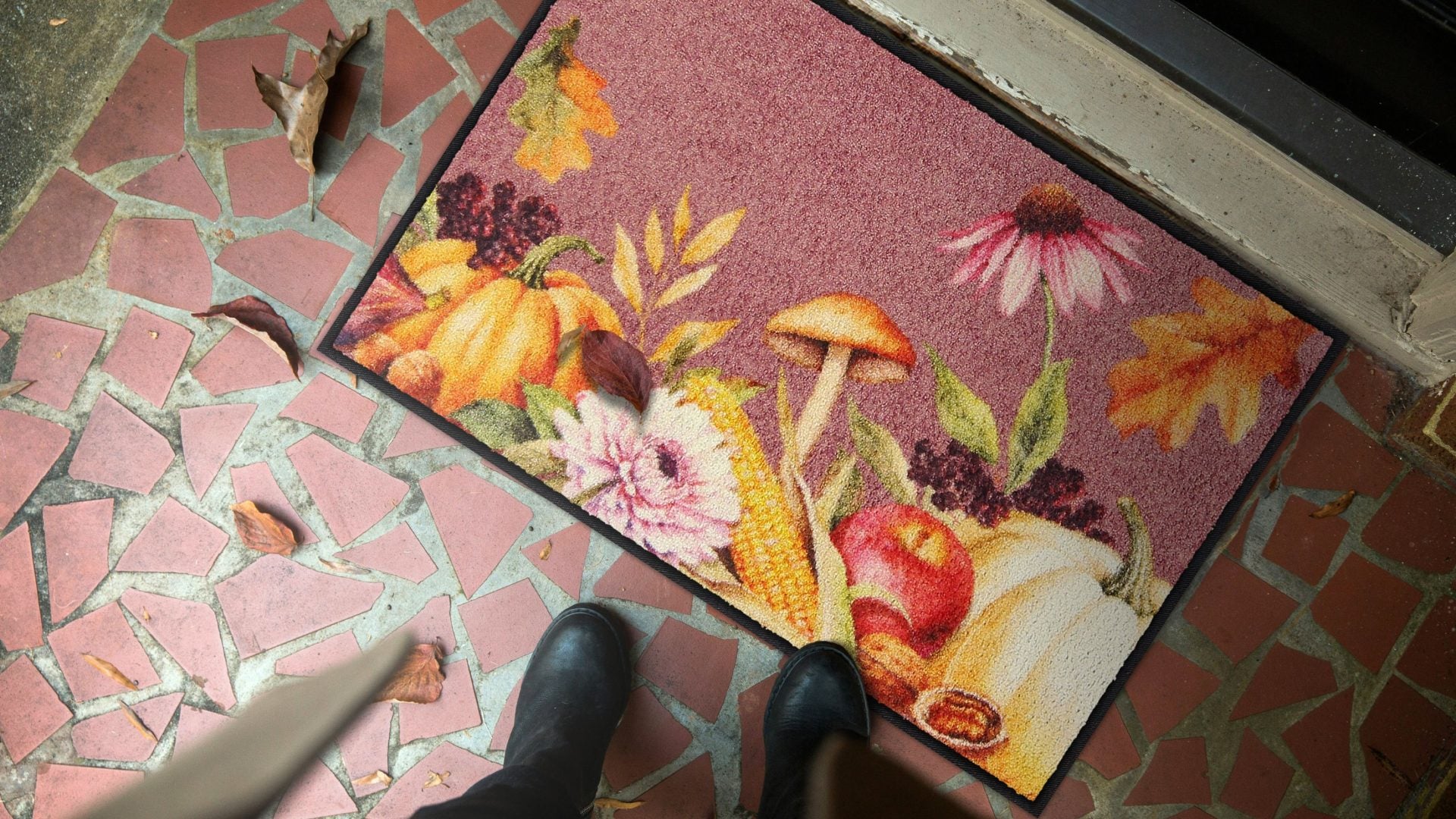 Eingangsmatte 50x75 Thanksgiving berry Beige