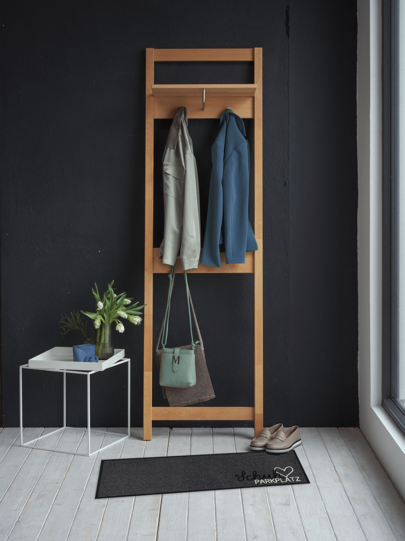 Läufer klein 30x100 Schuhparkplatz pur silber anthrazit