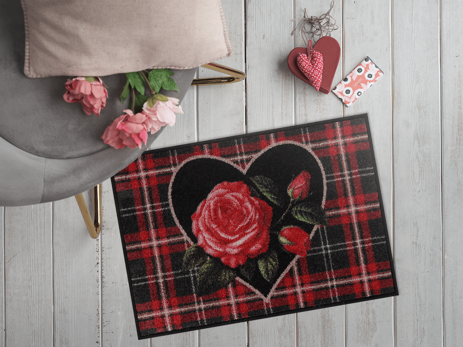 Fußmatte 50x75 English Rose black rot