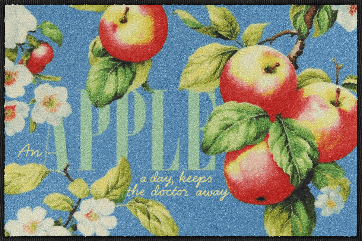 Fußmatte 50x75 Happy Apple blau