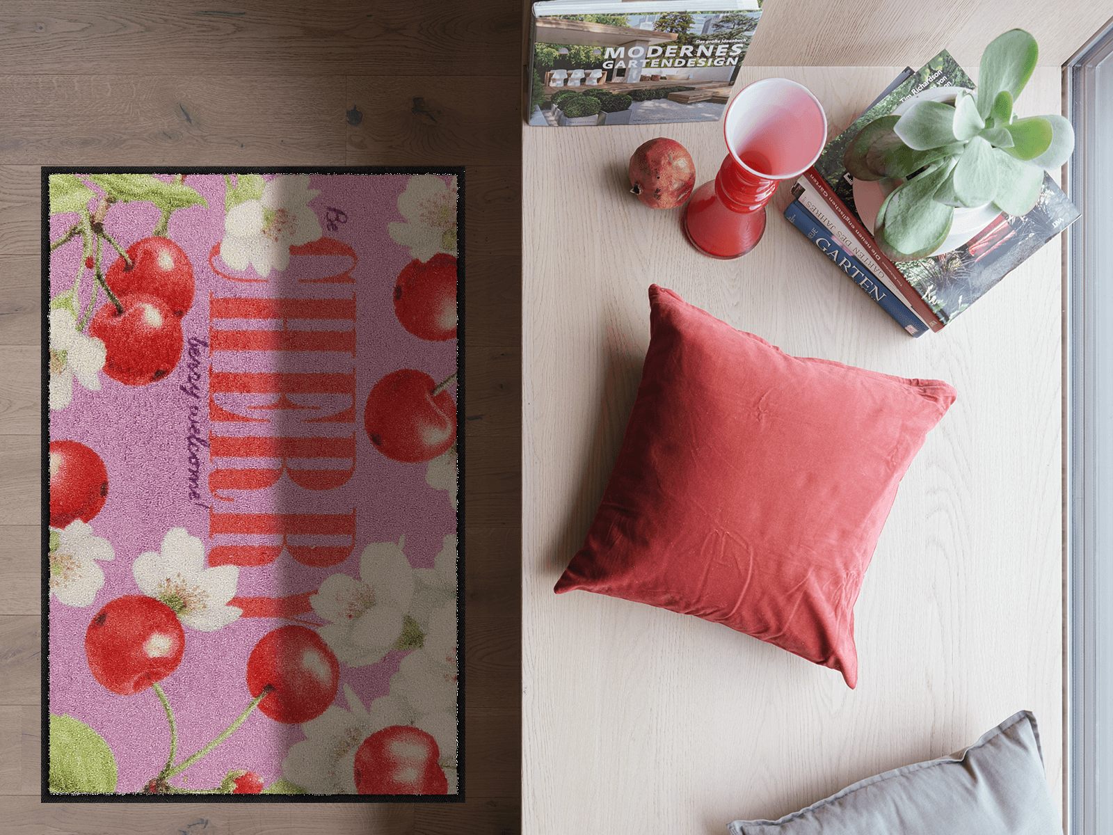 Fußmatte 50x75 Happy Cherry rosa