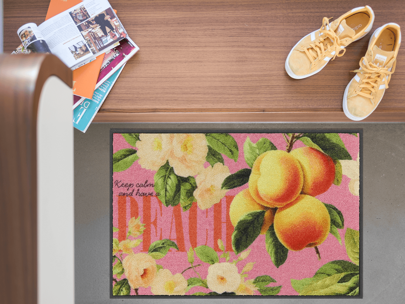 Fußmatte 50x75 Happy Peach grün