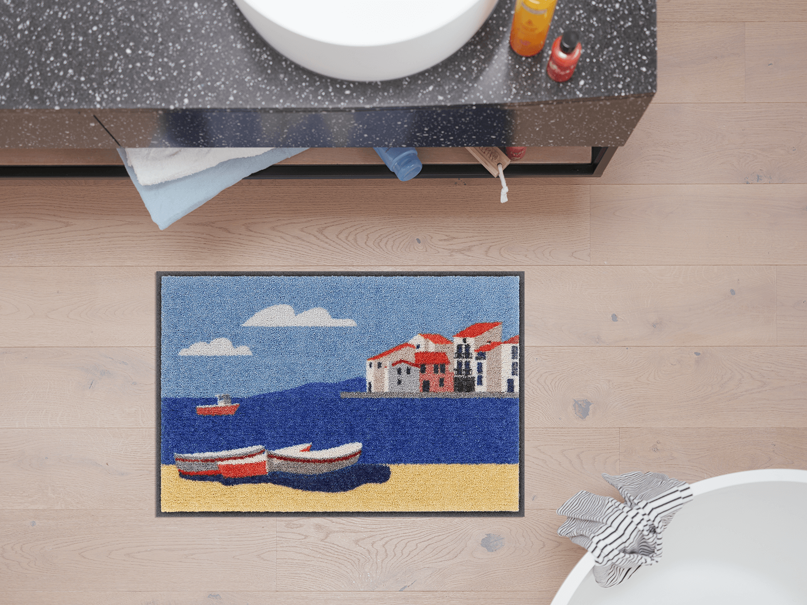 Fußmatte 50x75 Seaside Pradise blau