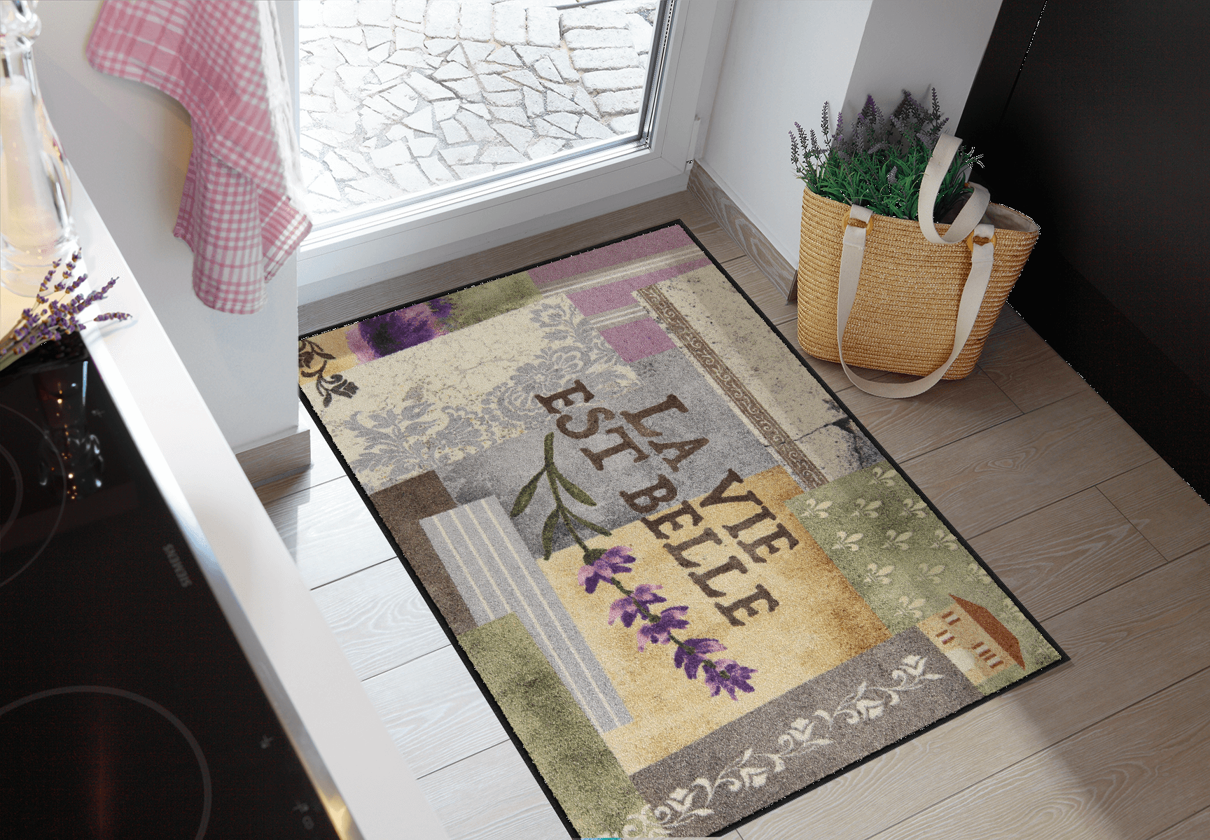 Fußmatte 75x120 La vie est belle lila