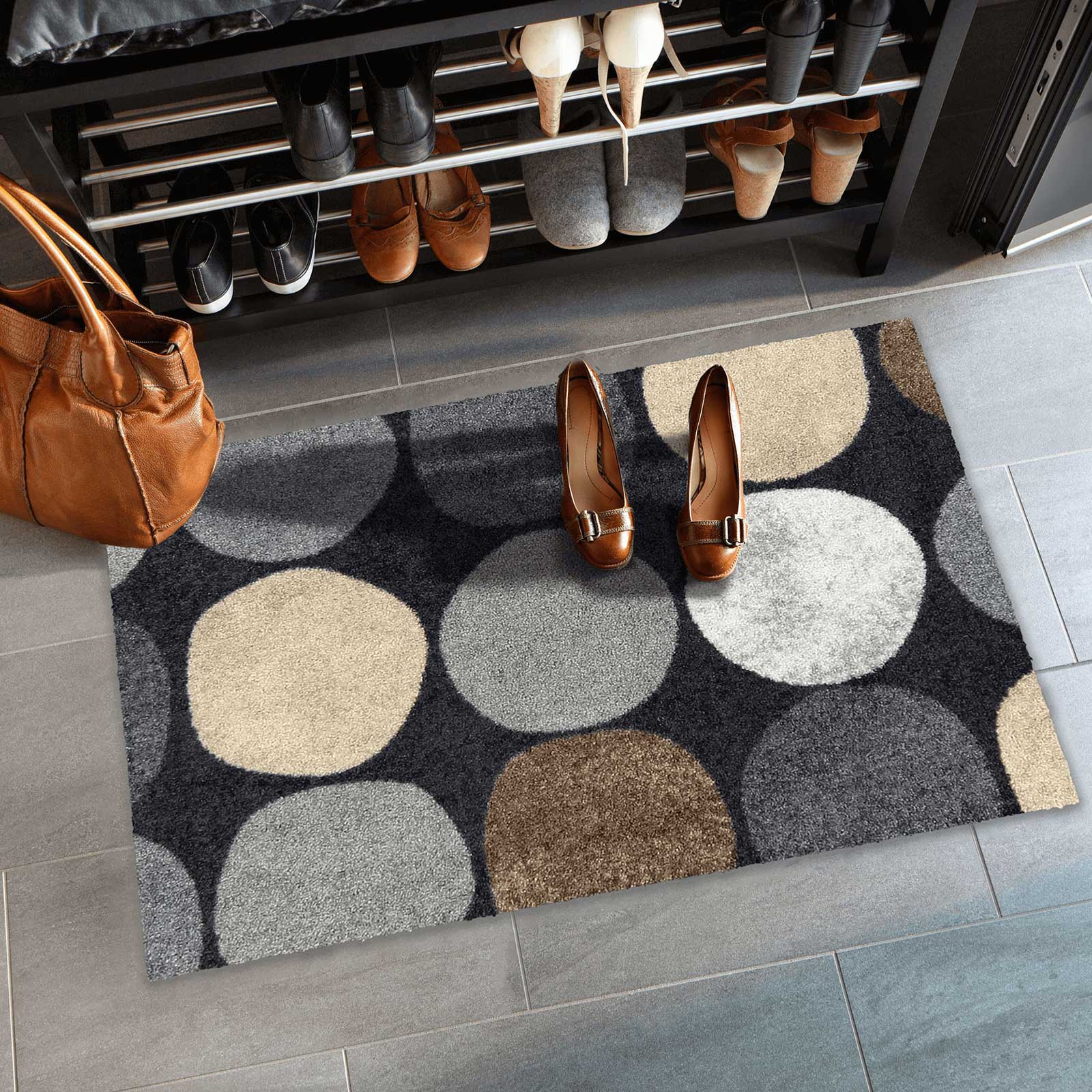 Fußmatte 50x75 Dots pattern city chic grau