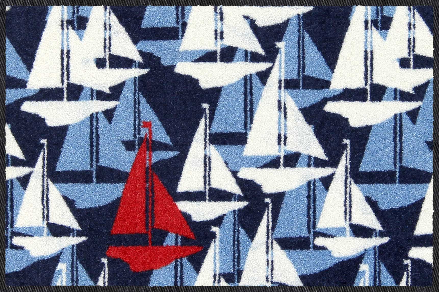 Fußmatte 50x75 Sail Boats blau