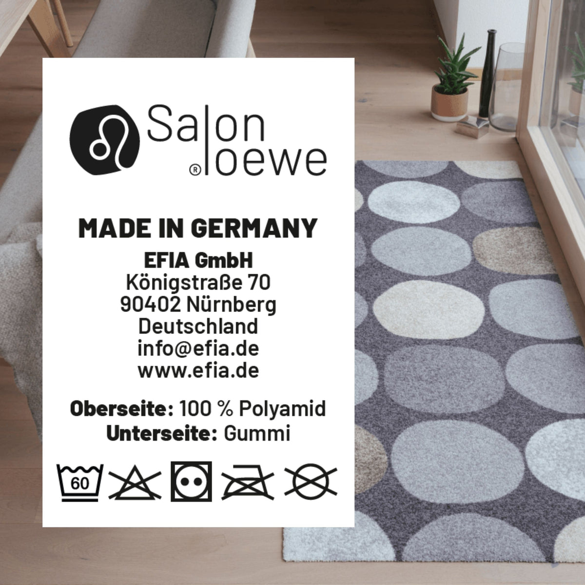 Salonloewe Fußmatten Material und Pflegeanleitung EB230