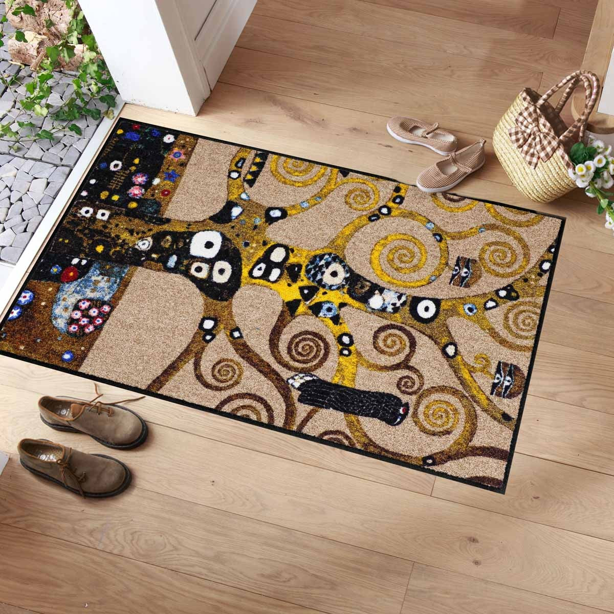 Fußmatte 75x120 Klimt Lebensbaum beige