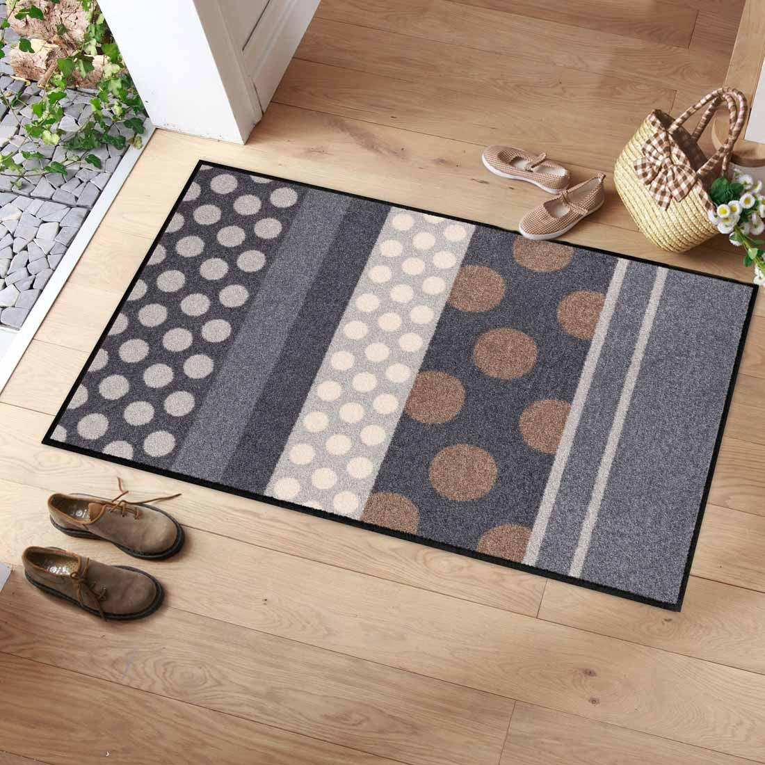 Fußmatte 75x120 Glamour Dots Grau grau