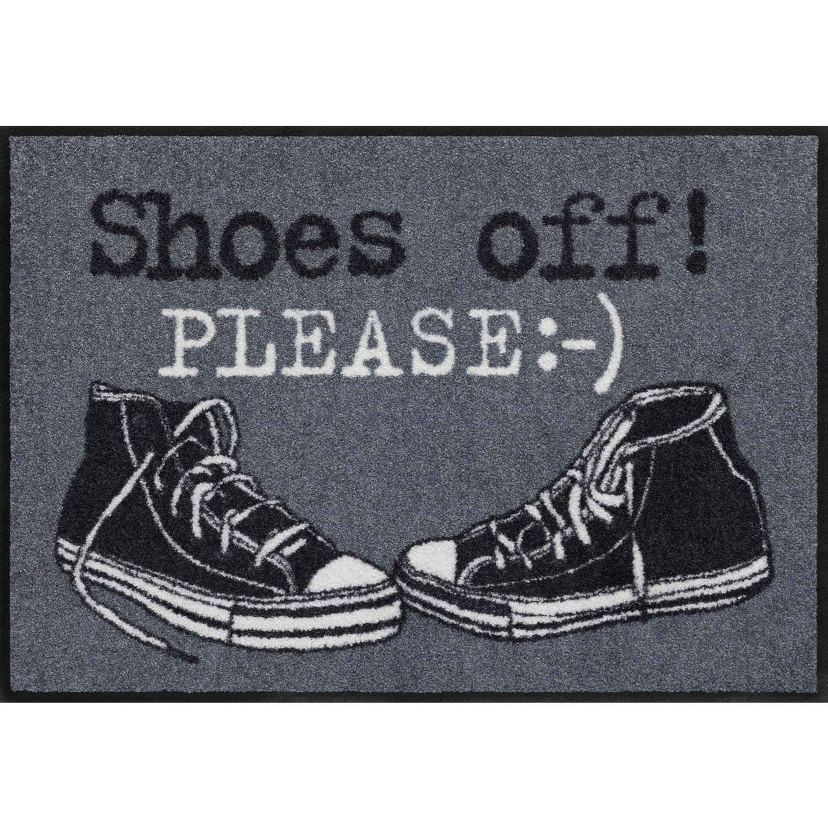 Fußmatte 50x75 Shoes Off Please anthrazit