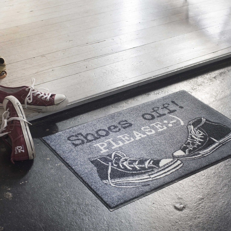Fußmatte 50x75 Shoes Off Please anthrazit
