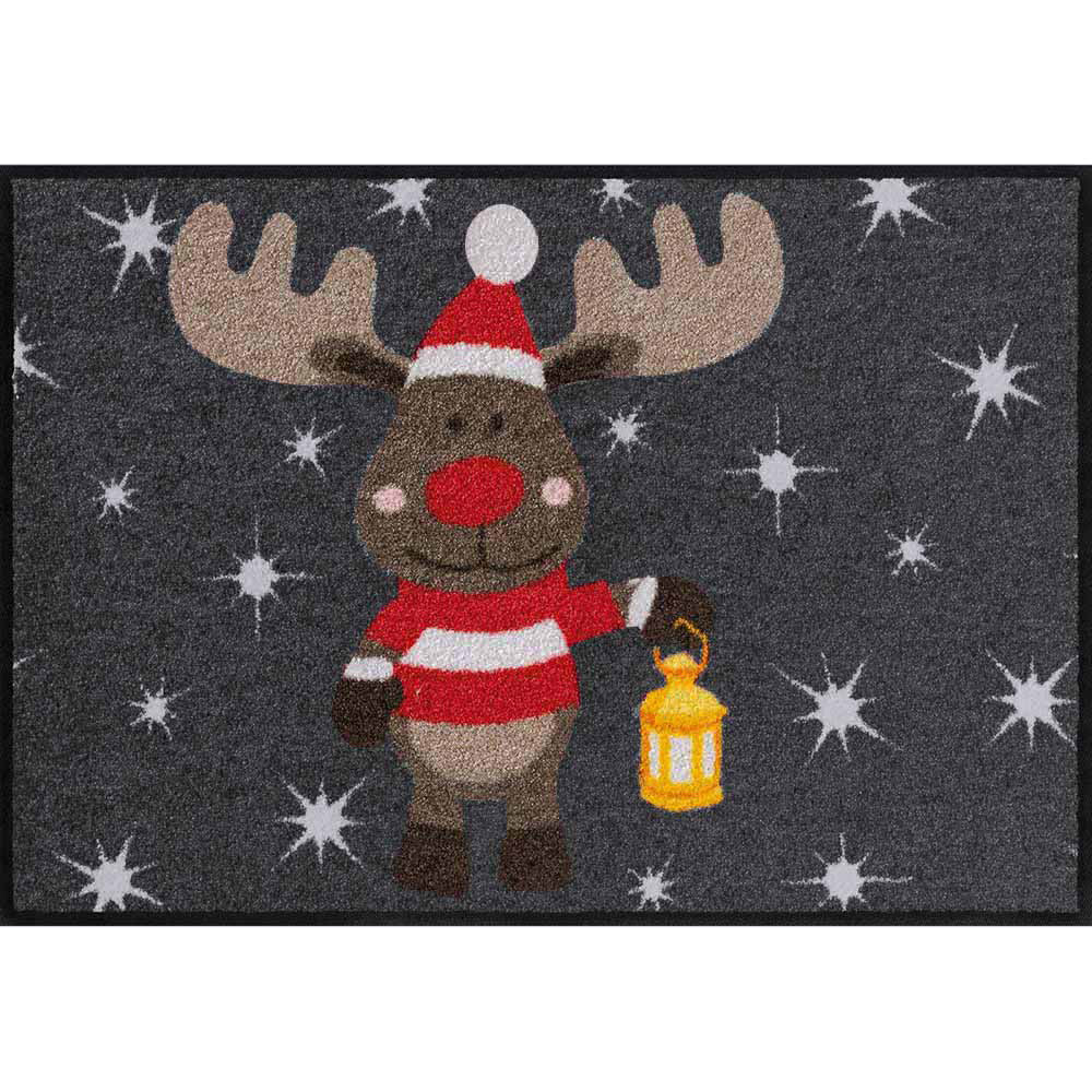 Fußmatte 50x75 Elch Rudi grau
