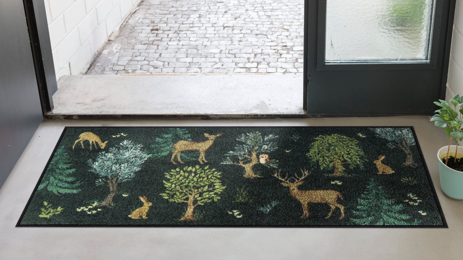 Läufer 50x120 Forest Moments Dunkelgrün