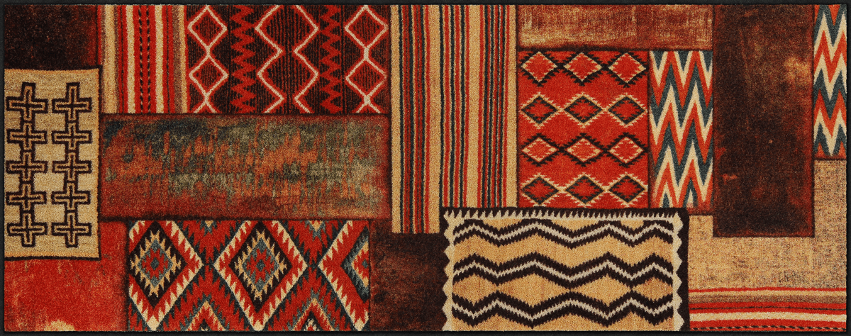 Teppichläufer 75 x 190 cm Native Pattern orange