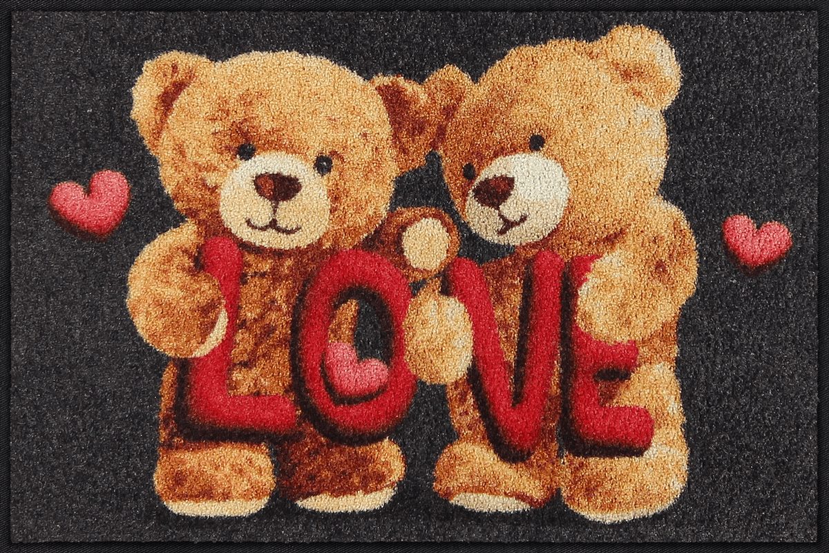 Fußmatte 50x75 Love Teddys anthrazit