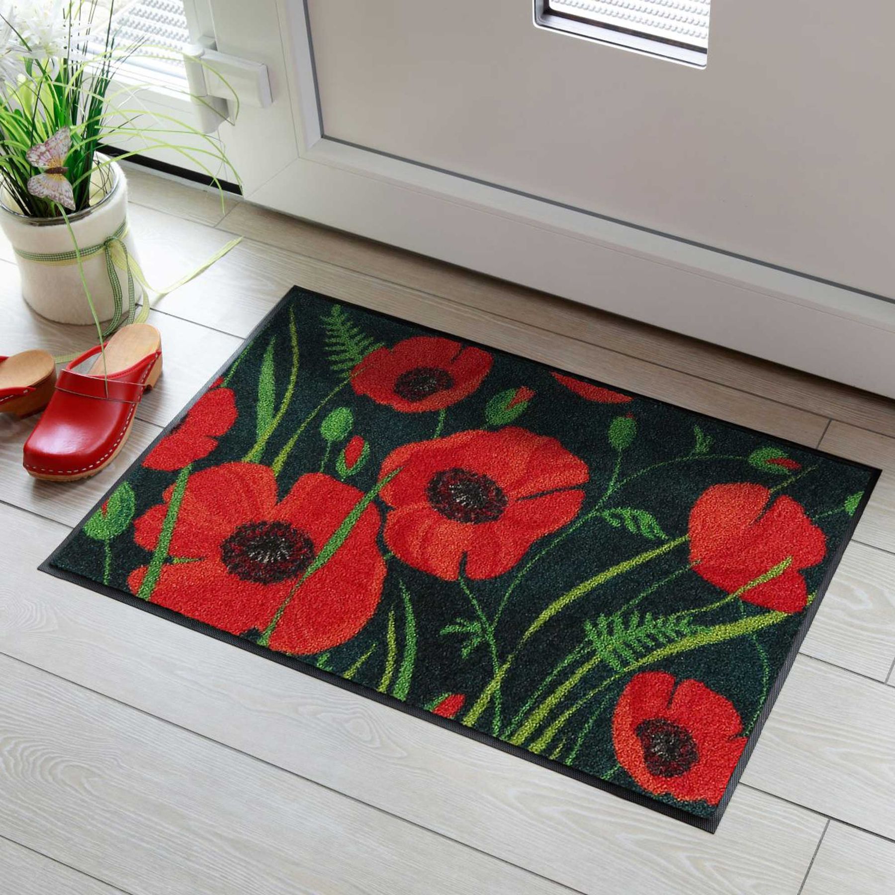 Fußmatte 50x75 Poppys of Maivi rot