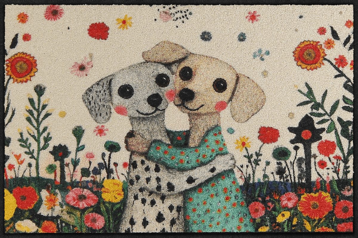 Fußmatte 50x75 Sweet Dogs beige