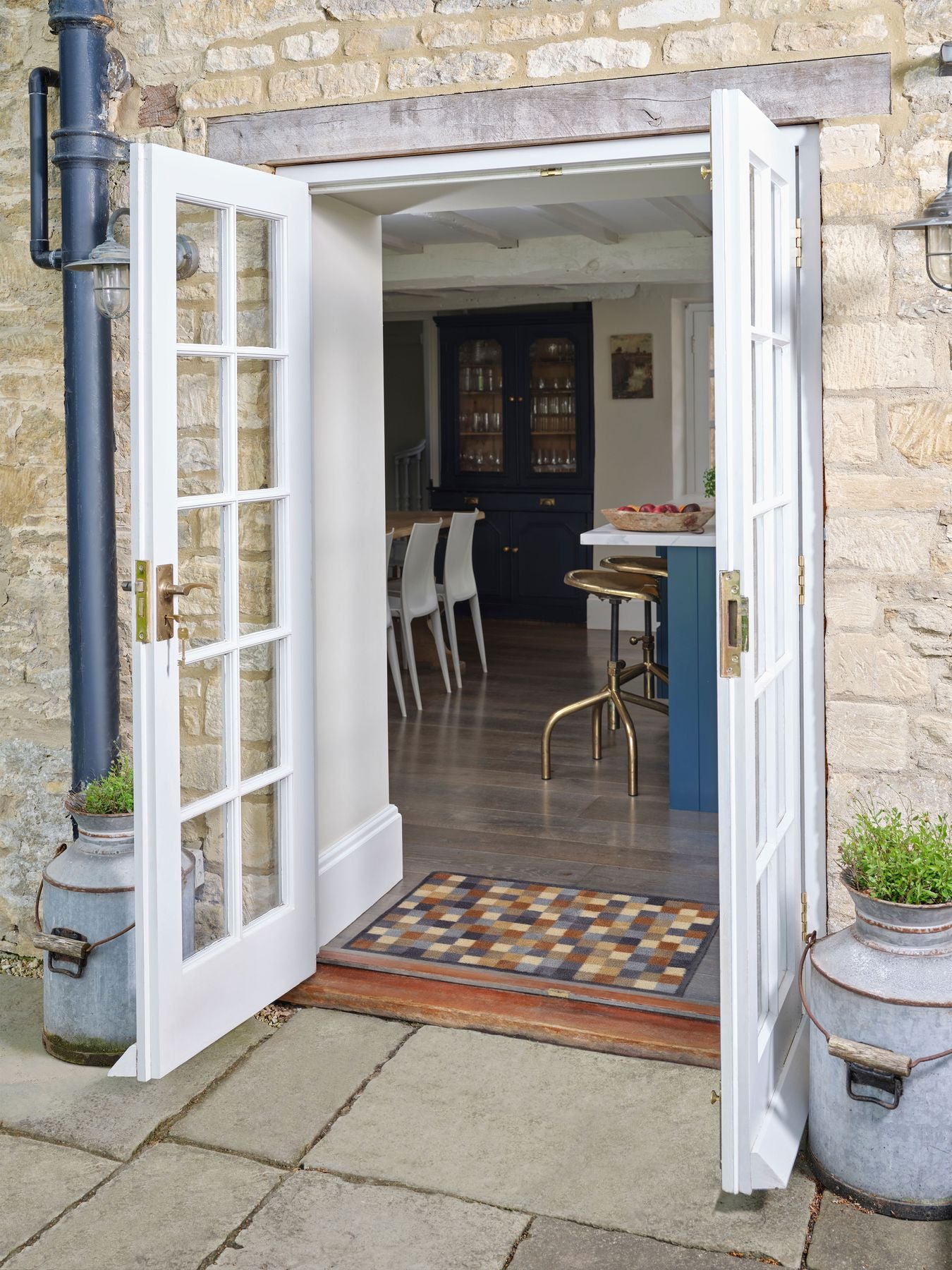 Fußmatte 60x85 Neutral Squares blau