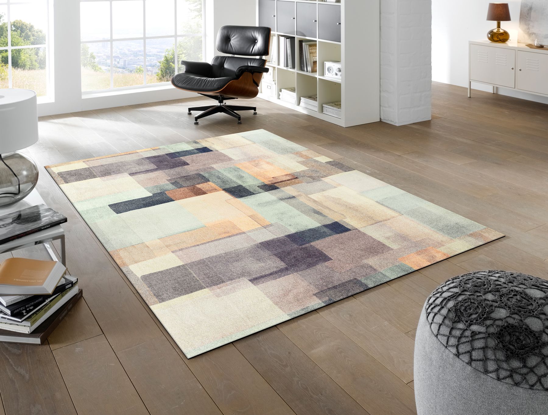 Wohnteppich 170x240 Gentle Blocks lila