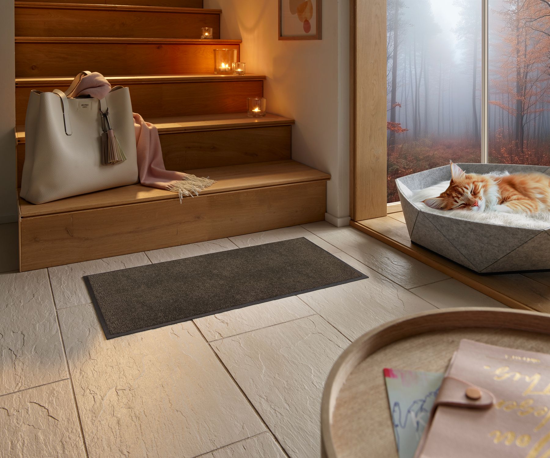 Fußabtreter klein 35x75 Espresso Brown braun