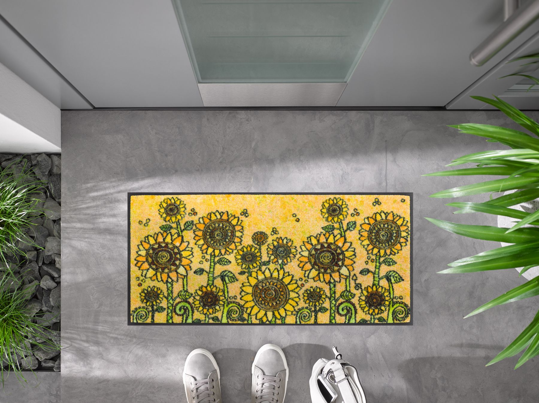 Fußabtreter klein 35x75 Sunny Field gelb