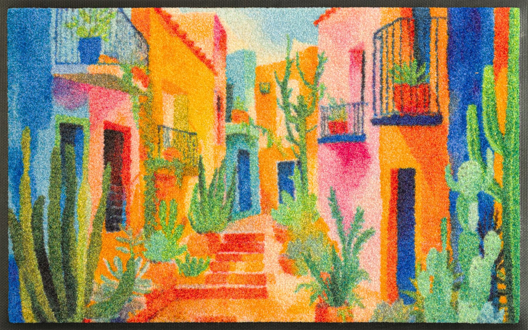 Fußmatte 40x60 Casas de Colores blau