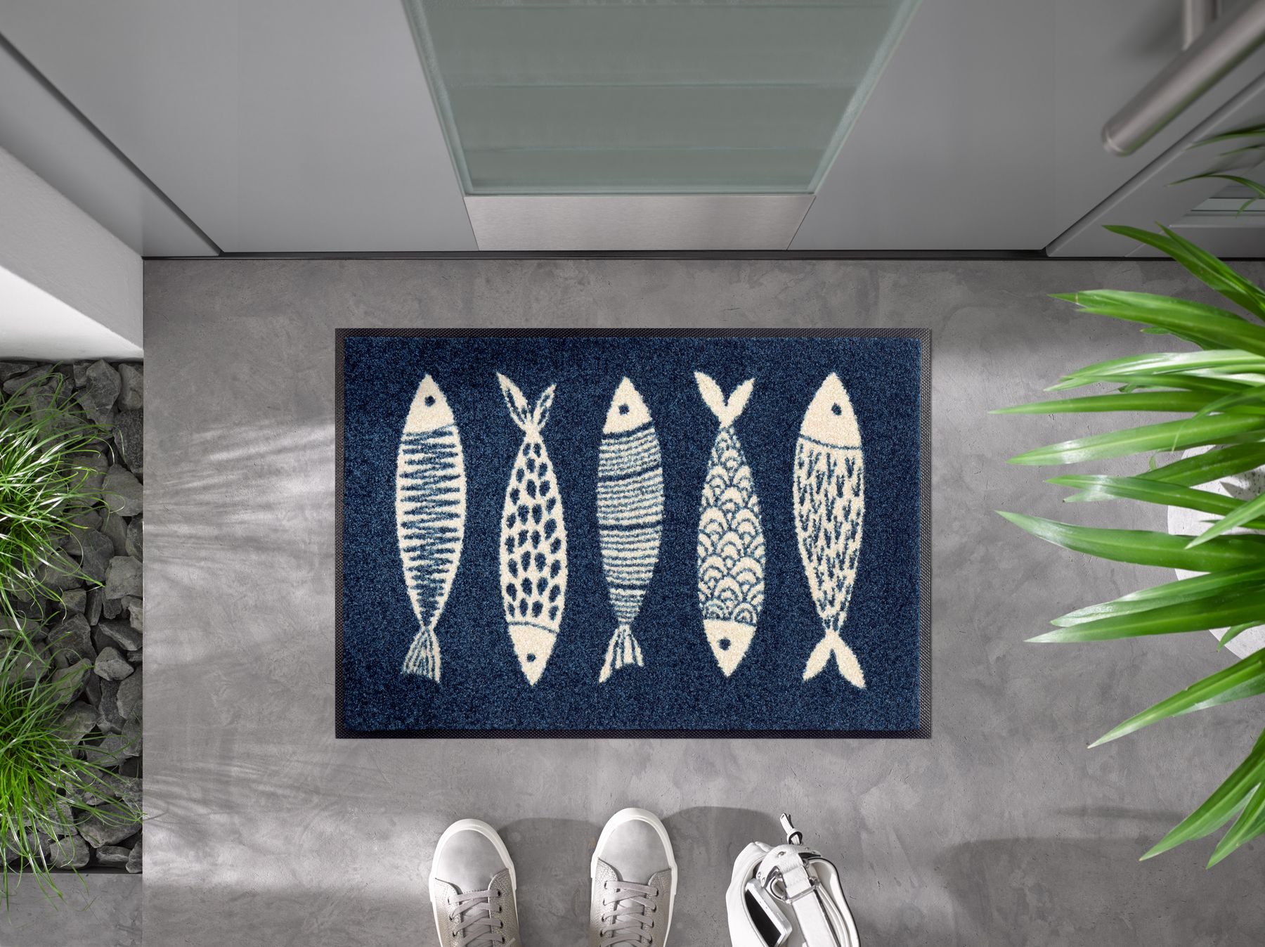 Fußmatte 40x60 Fish Tango blau
