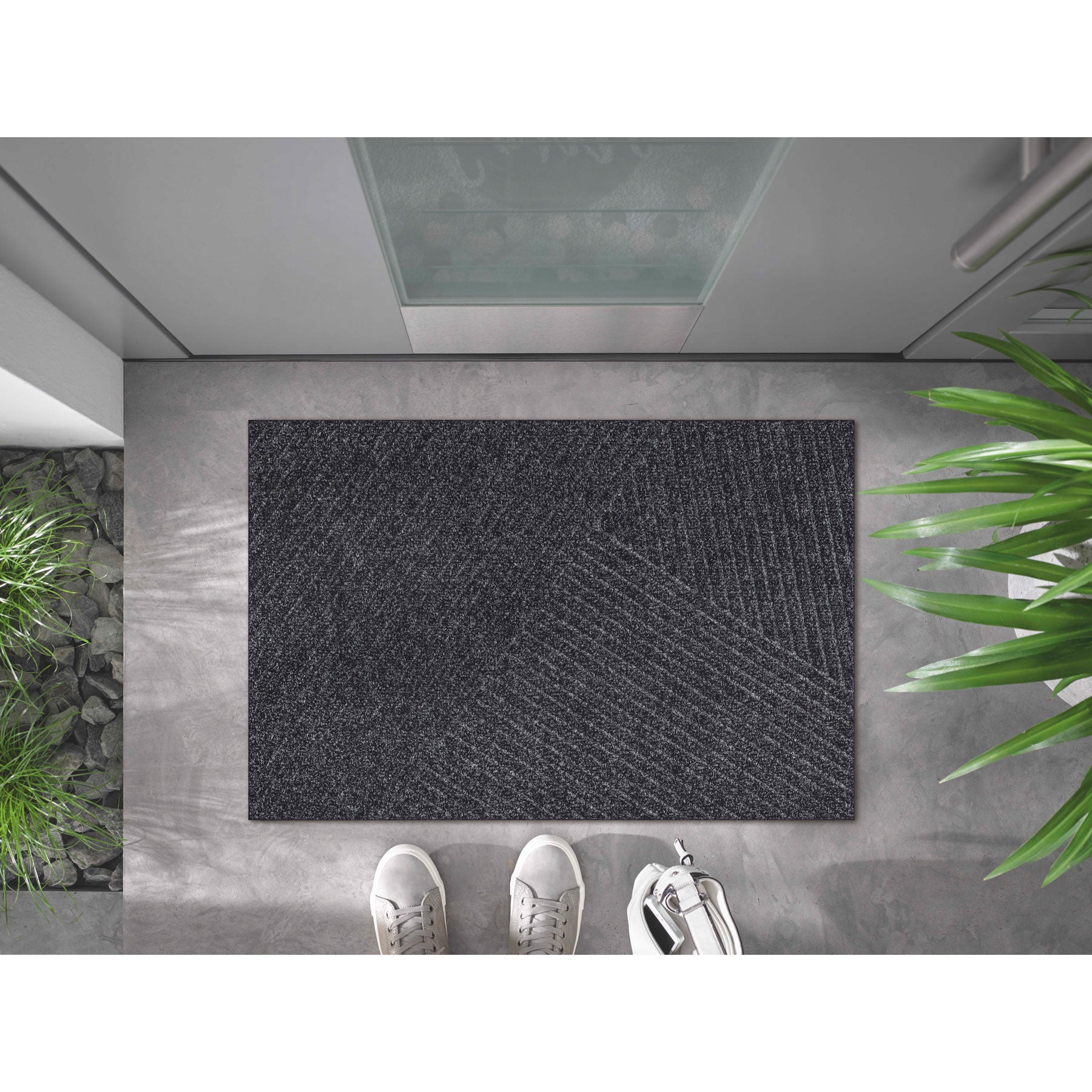 Fußmatte 60x90 Dune DUNE Stripes dark grey grau