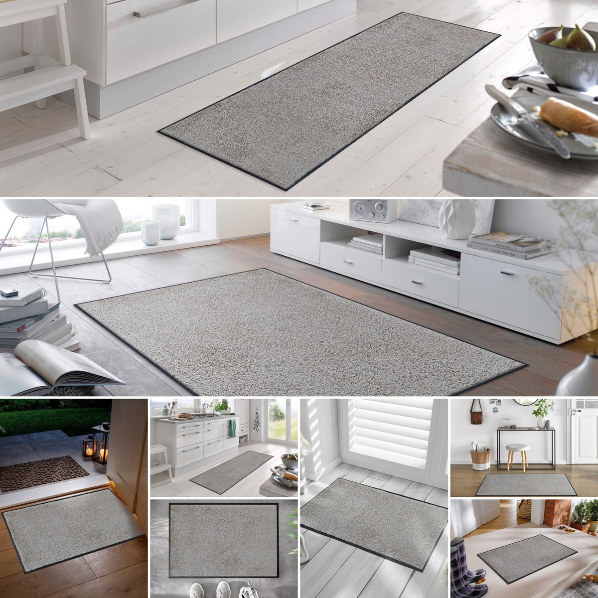 Teppichläufer 75x190 Cool Grey silber