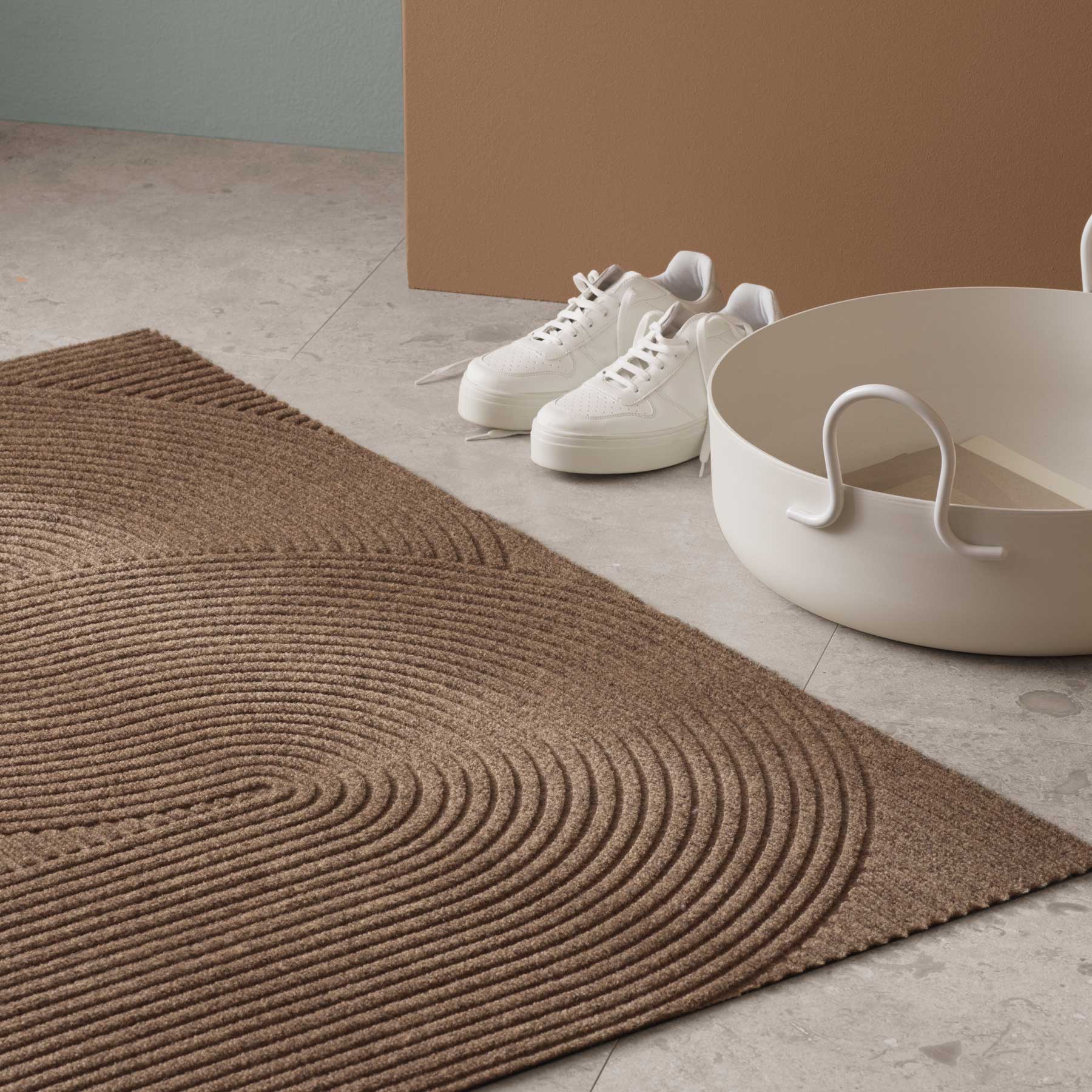 Wohnmatte 85 x 130 cm Sand sand randlos