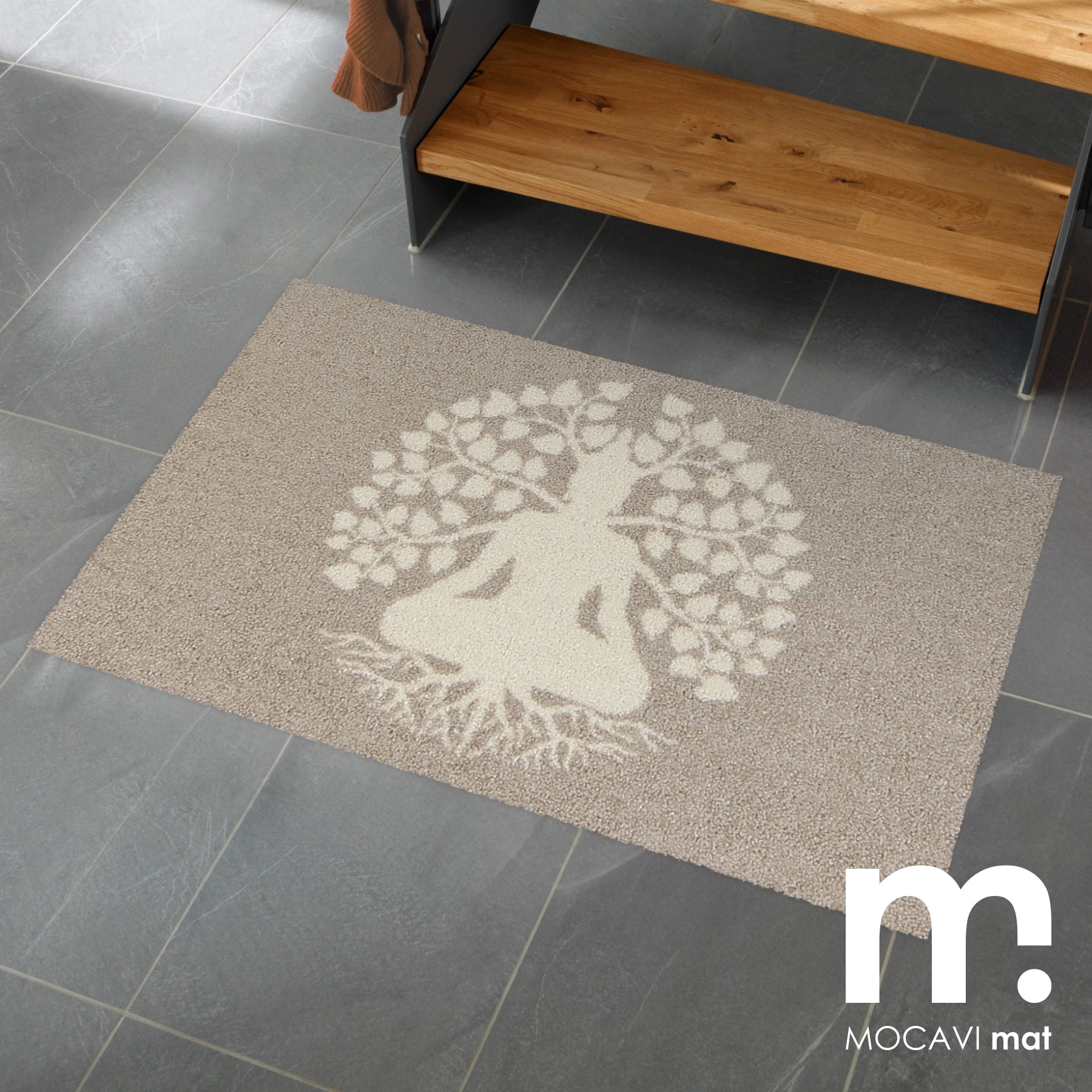 Fußmatte Yoga Spirituell beige