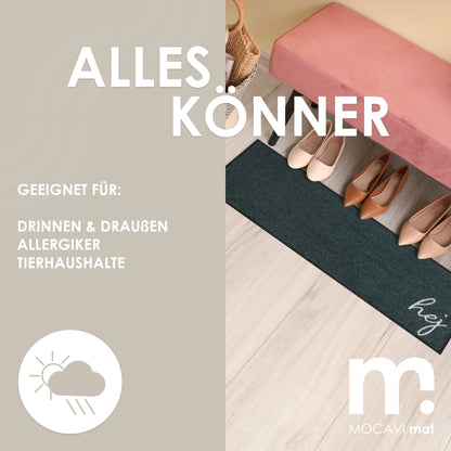 Läufer klein 30x100 Mat Hej mit Rand anthrazit