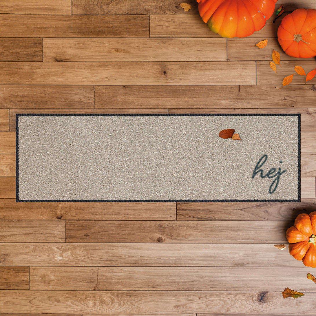 Läufer klein 30x100 Mat Hej beige mit Rand