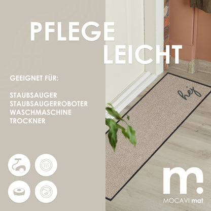 Läufer klein 30x100 Mat Hej beige mit Rand