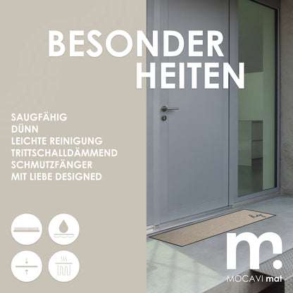 Läufer klein 30x100 Mat Hej beige mit Rand