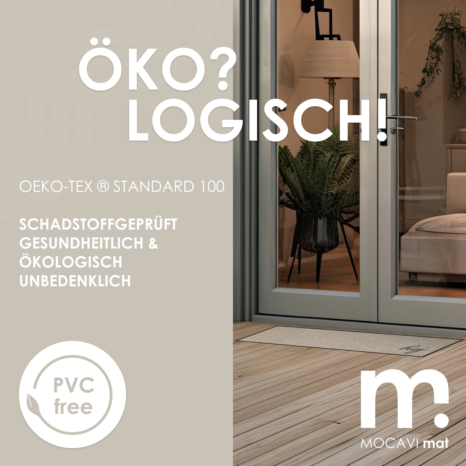 Läufer klein 30x100 Mat Hej beige mit Rand