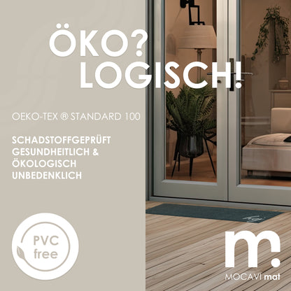 Läufer klein 45 x 70 cm Mat Hej beige mit Rand