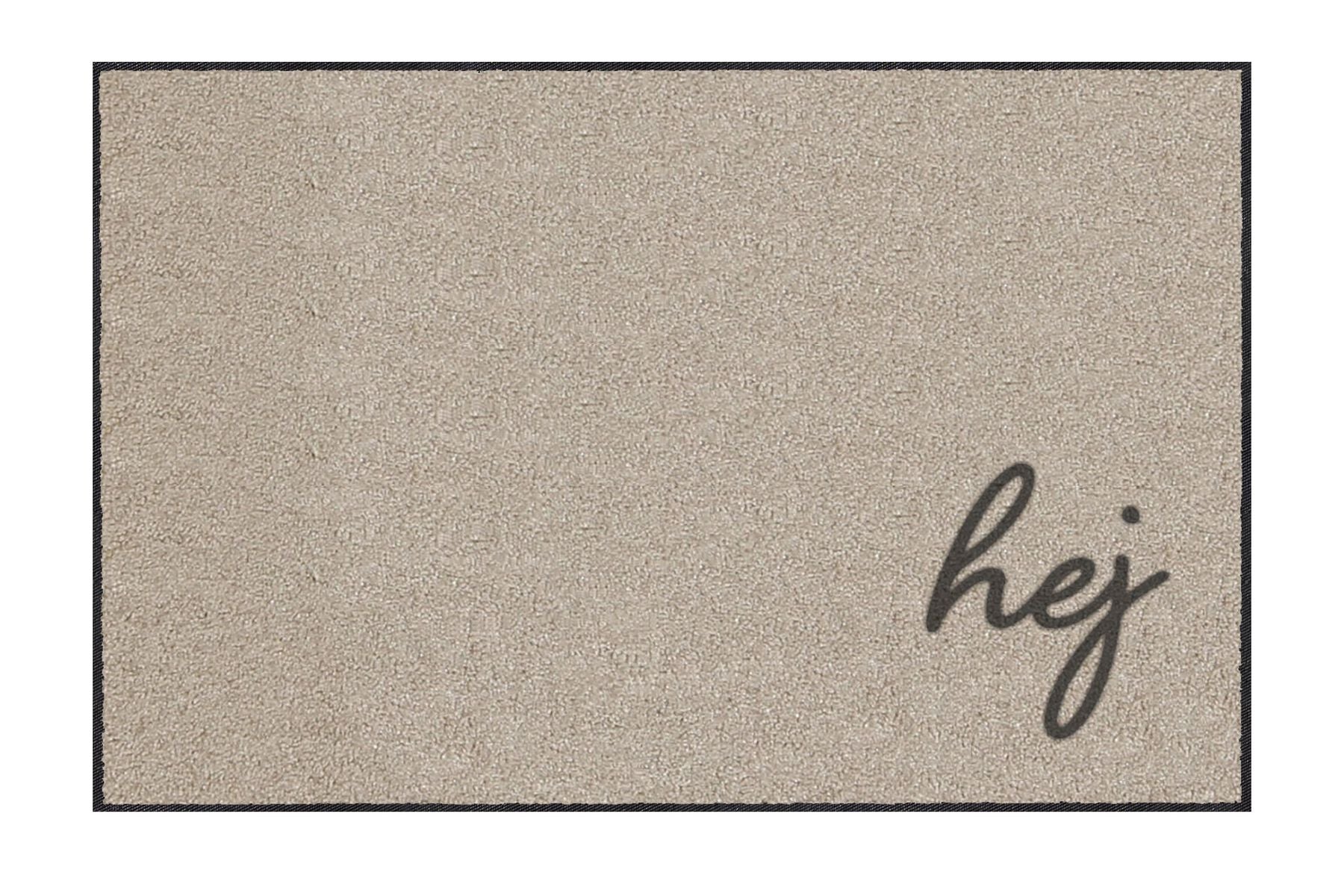 Läufer klein 45 x 70 cm Mat Hej beige mit Rand