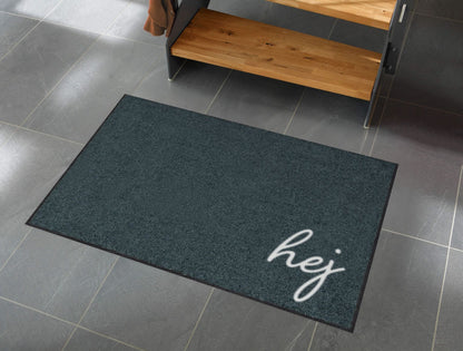 Läufer klein 60 x 85 cm Mat Hej anthrazit mit Rand