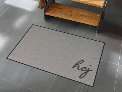 Läufer klein 60 x 85 cm Mat Hej  hellgrau  mit Rand