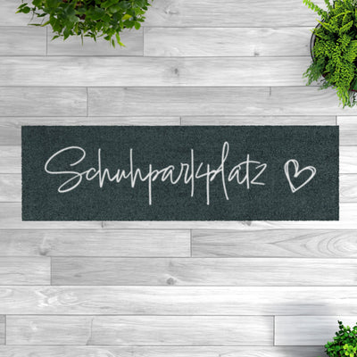 Fußmatte außen innen anthrazit Schriftzug