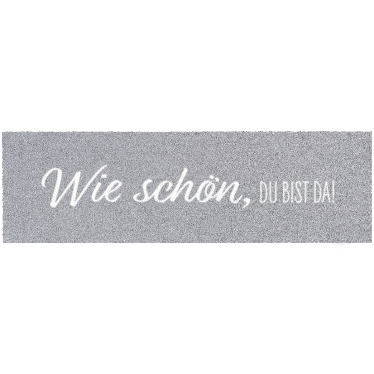 Schuhparkplatz grau Schriftzug Wie schön, du bist da 