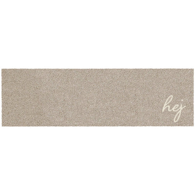 Schuhparkplatz beige Schriftzug hej