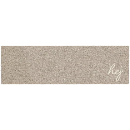 Schuhparkplatz beige Schriftzug hej