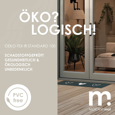 Läufer klein 30x100 Mat Herzen anthrazit