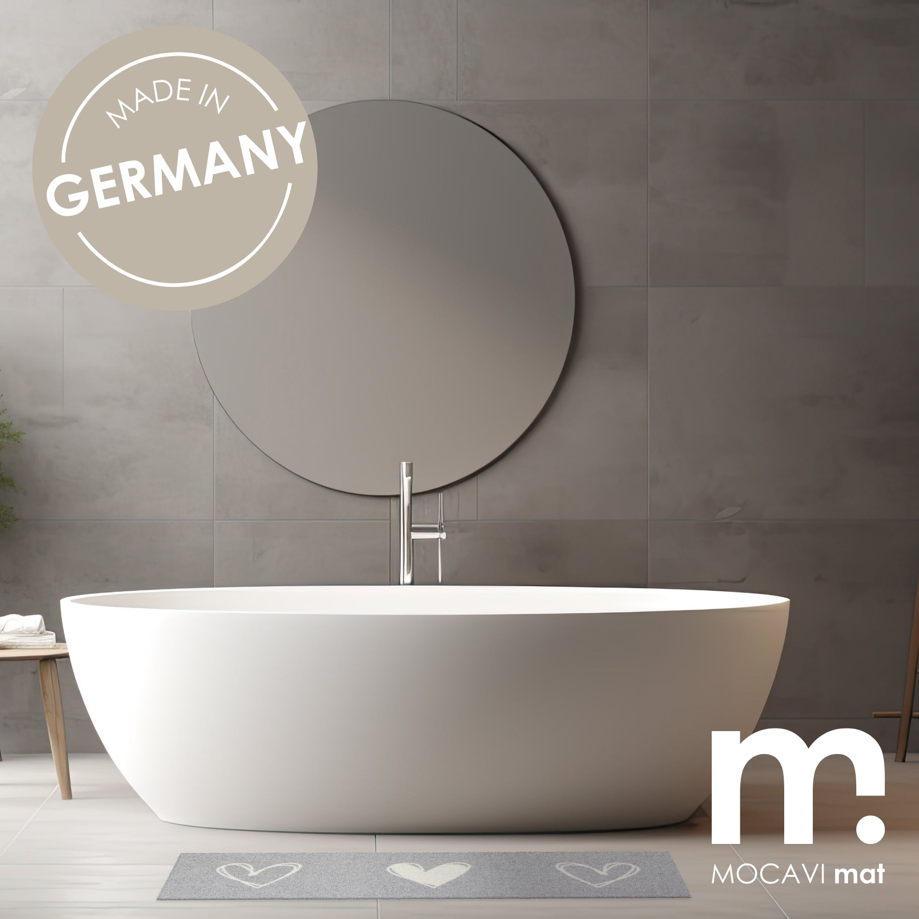 Badematte hellgrau modern