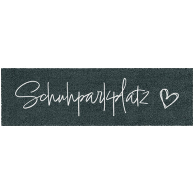 Schuhparkplatz Fußabtreter Schriftzug waschbar anthrazit